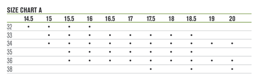 Horace Small Size Chart